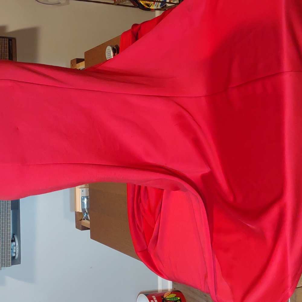 As U Wish Red Semi Sheer Maxi Dress Size  7 - Picture 4 of 10